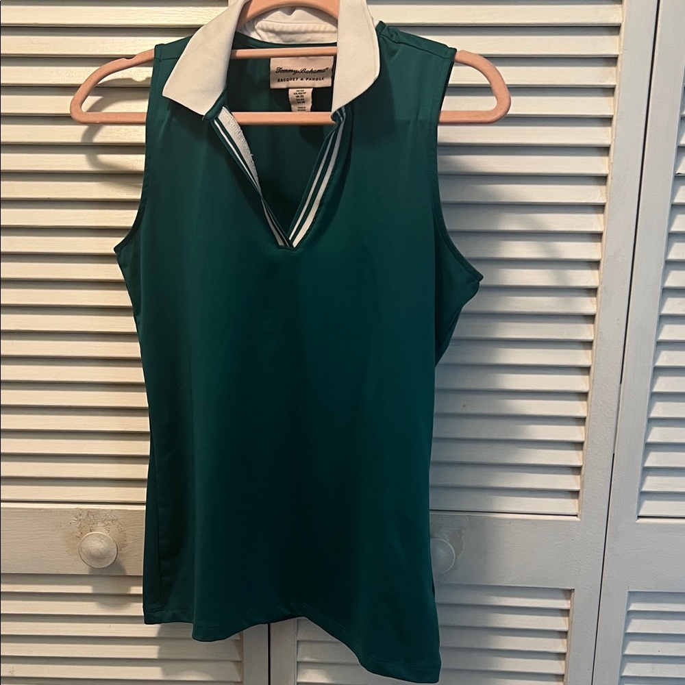 #1405**Green Sleeveless Polo Top - Picture 1 of 12